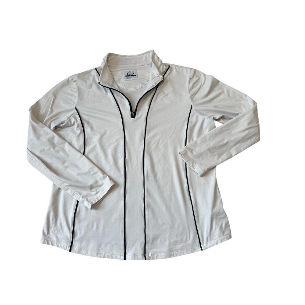 EP Pro Tour Tech, Womens jacket, size XL, White & Blue, 1/4 zip, performance